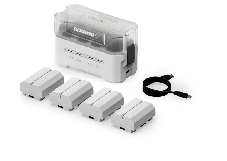 capture-1266.png Tilta NP-FZ100 Charging Station Battery Kit (4 Batteries) - Off White - Imagen 1