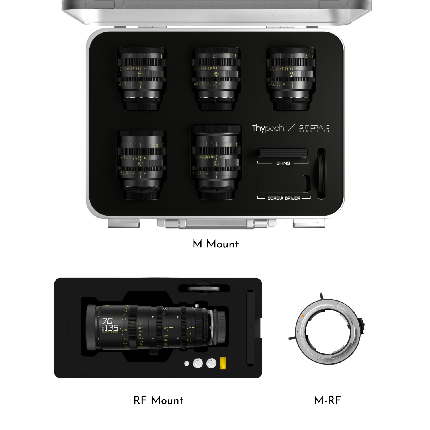 rf-mount-m-rf.png DZOFILM Catta Zoom 70-135mm+ Thypoch Simera-C 21/28/35/50/75mm+M Mount Positive Lock adapter - Imagen 1